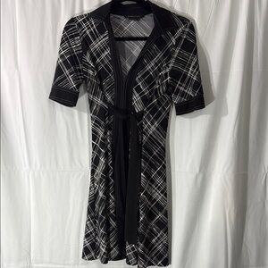 BCBG MaxAzria Black and White Plaid Dress Size XS